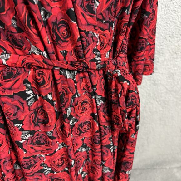 Rene Rofe Womens Robe Tie Waist sz Large Roses Bloomcore Super Soft Lightweight - Picture 6 of 13